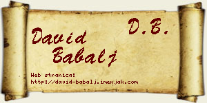 David Babalj vizit kartica